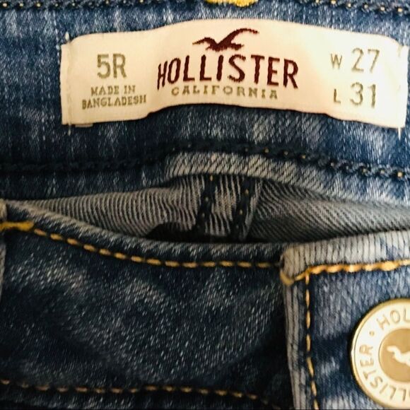 Hollister Jeans with Holes Distressed Straight Leg Size 5R - Picture 6 of 9